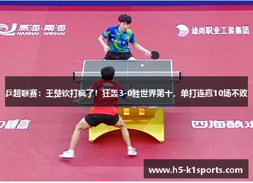 乒超联赛：王楚钦打疯了！狂轰3-0胜世界第十，单打连赢10场不败